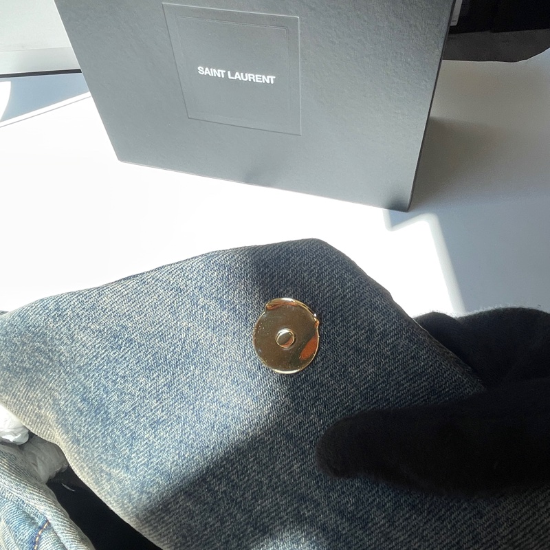 YSL Puffer 牛仔 中號-8