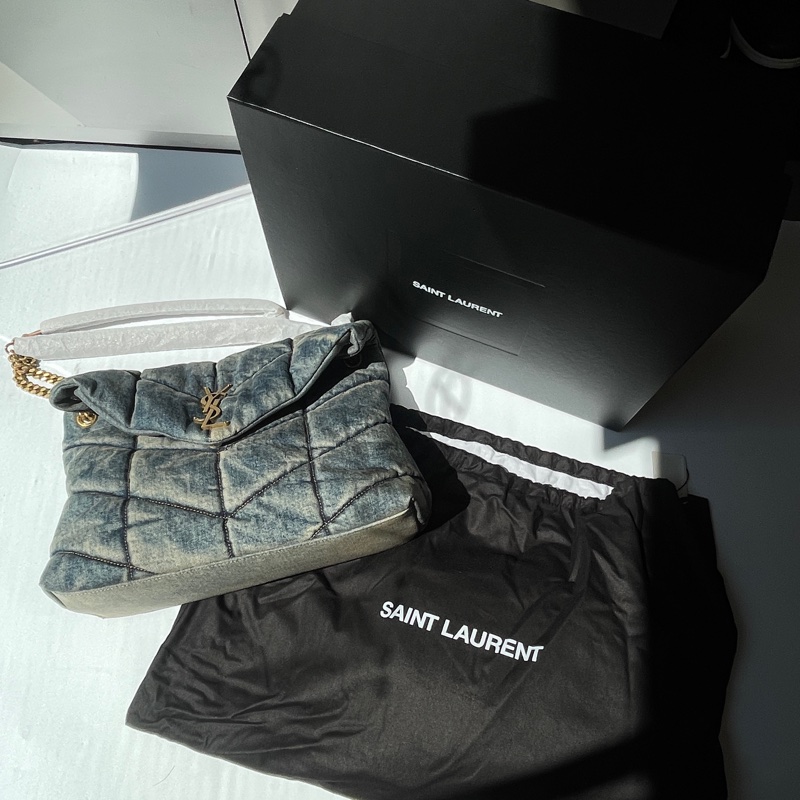 YSL Puffer 牛仔 中號-9