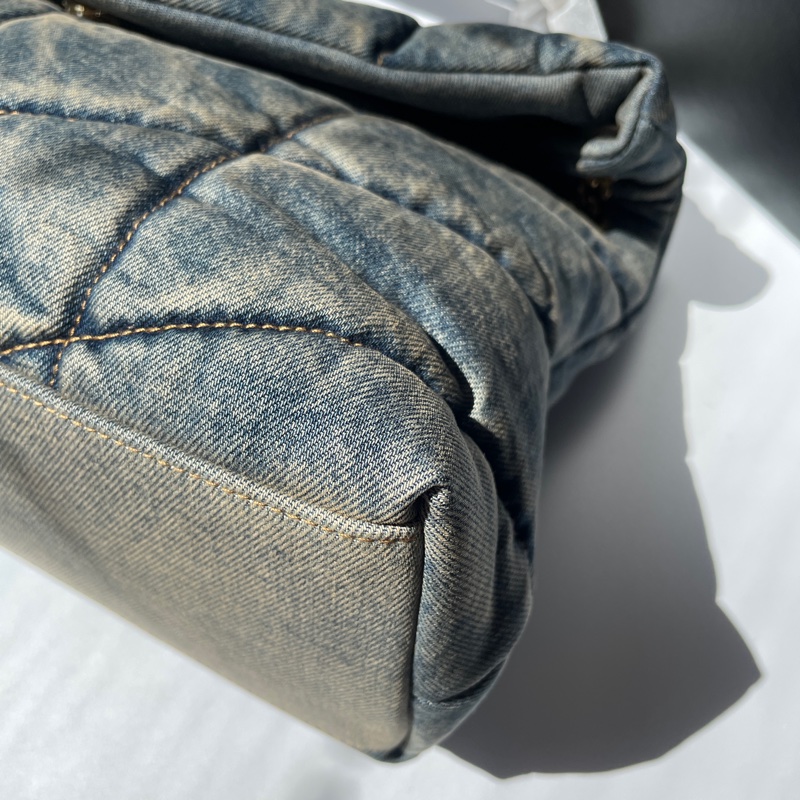 YSL Puffer 牛仔 中號-10