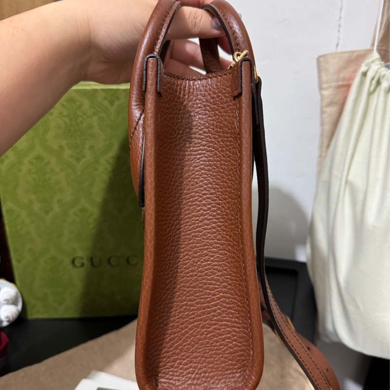 Gucci OPHIDIA GG MINI BAG 藍色牛仔布顏色 風琴包-3