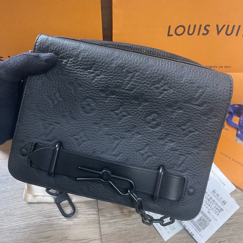 Lv Steamer牛皮郵差包(M57307)/台灣專櫃購入發票購證齊全/完整大全配-7