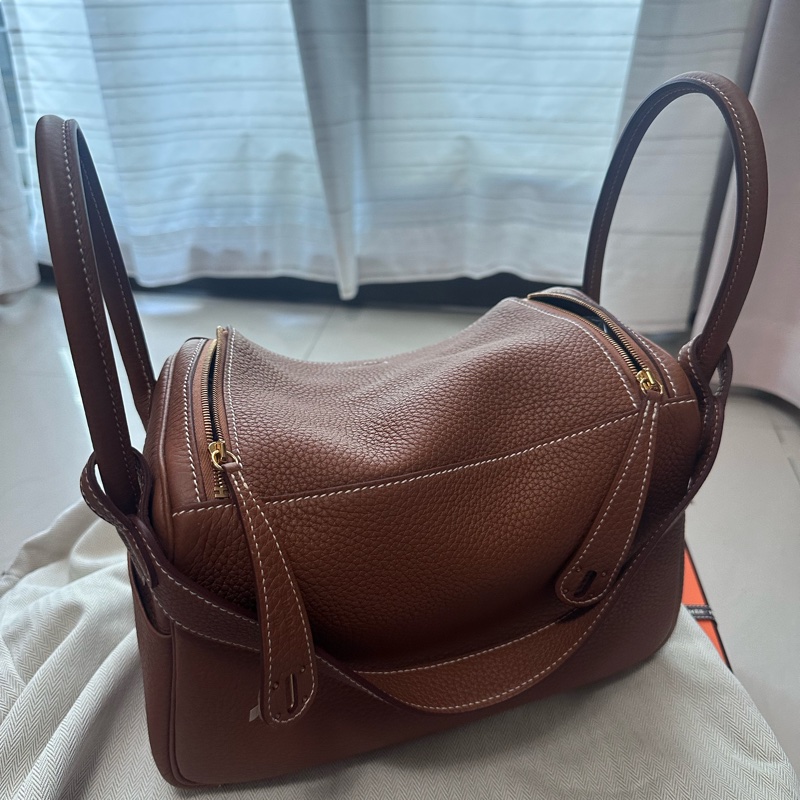 💖Hermes Lindy26 金棕金釦💖 全新全配-7