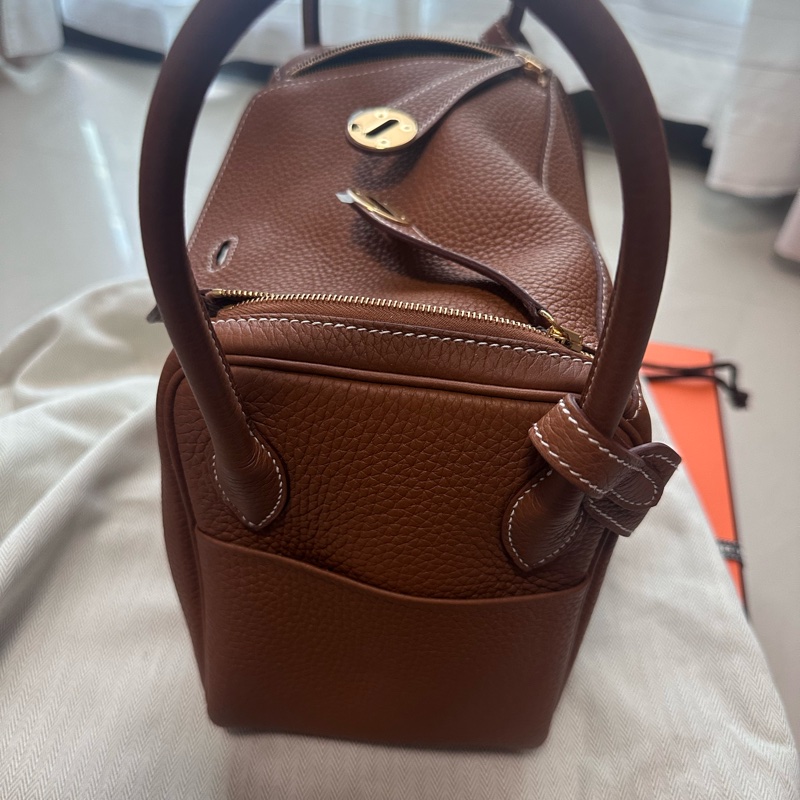 💖Hermes Lindy26 金棕金釦💖 全新全配-11
