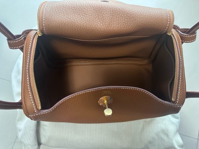 💖Hermes Lindy26 金棕金釦💖 全新全配-12