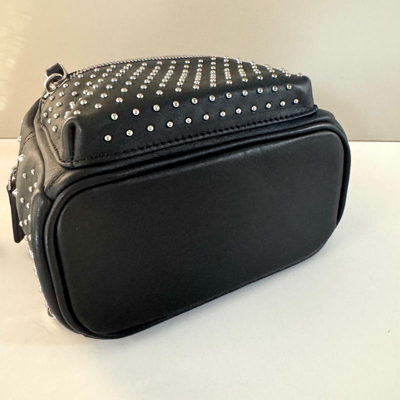 MCM Special Bebe Boo 後背包 全卯釘 迷你 黑色 銀扣 6SVE71-3