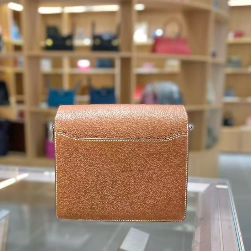 Hermes愛馬仕roulis 19金棕色馬鞍皮銀扣Z刻 單肩斜挎包-1