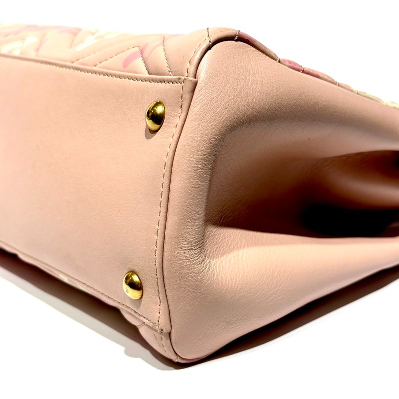 【美收精品】GUCCI 古馳 Marmont系列星星塗鴉款牛皮兩用大手提包(粉) 88-883-4