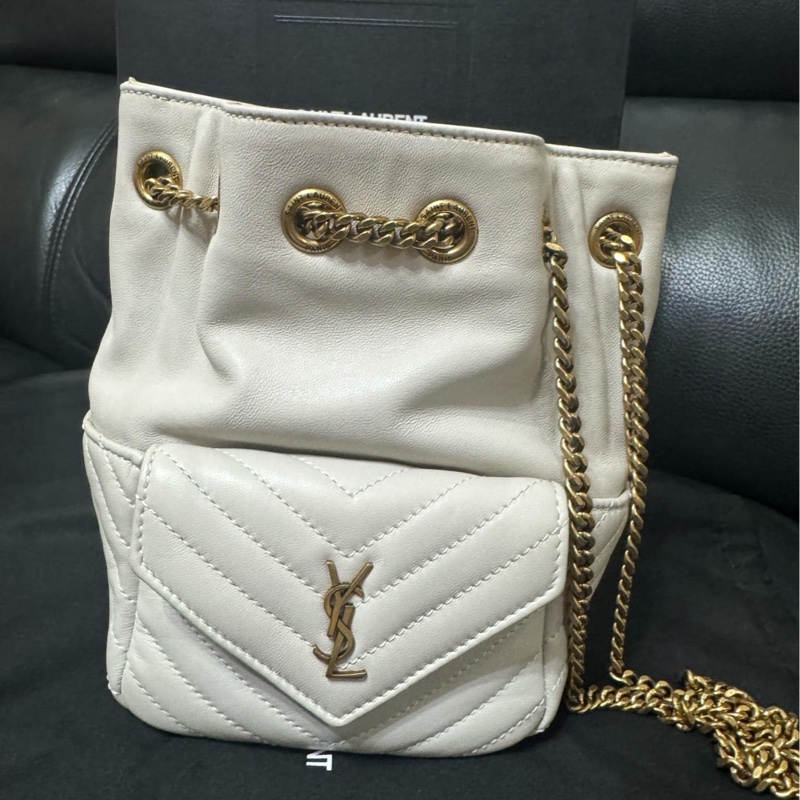 YSL Joe絎縫小羊皮迷你水桶袋-5