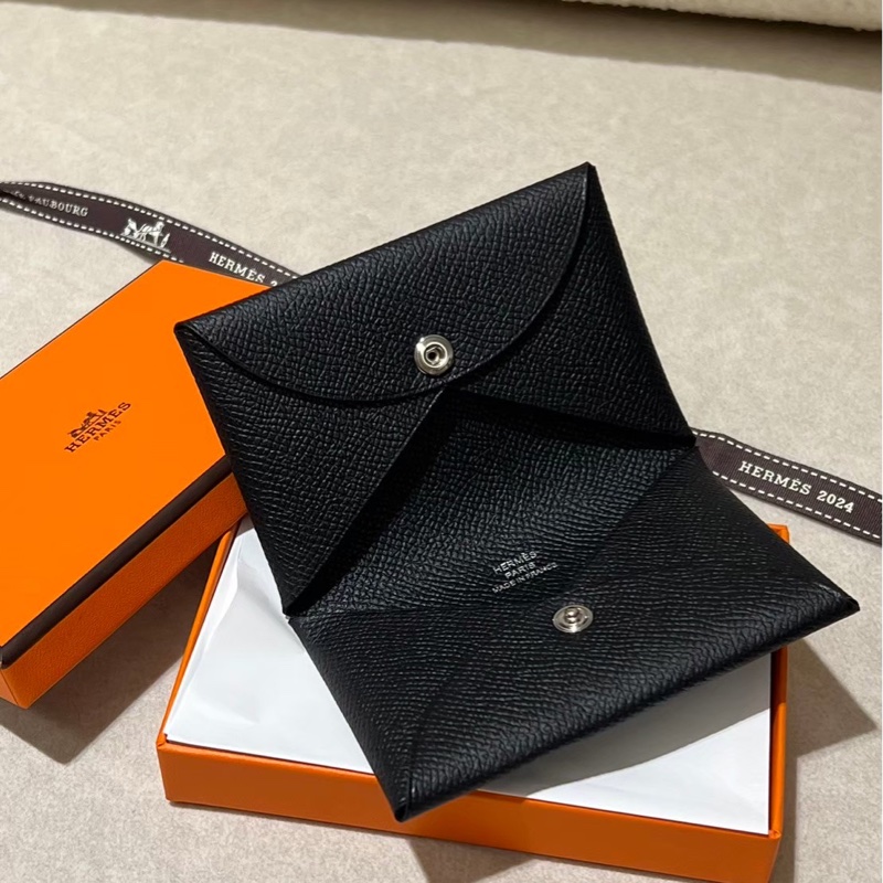 Hermès 愛馬仕 Calvi 卡夾錢包 經典黑色-0