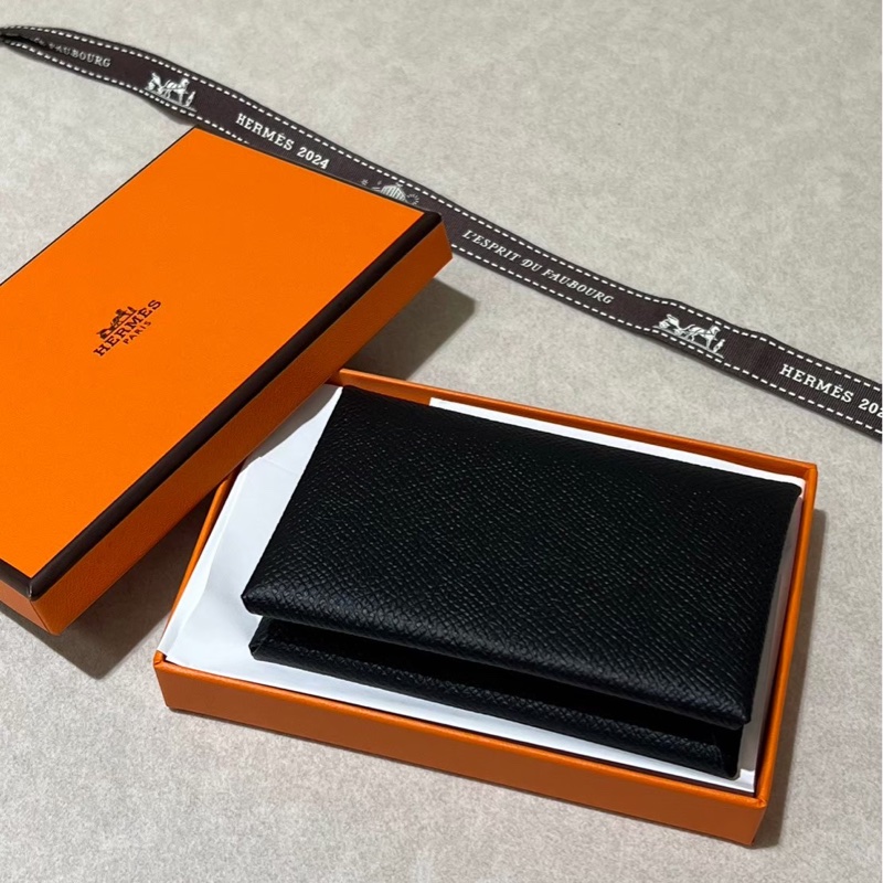 Hermès 愛馬仕 Calvi 卡夾錢包 經典黑色-3