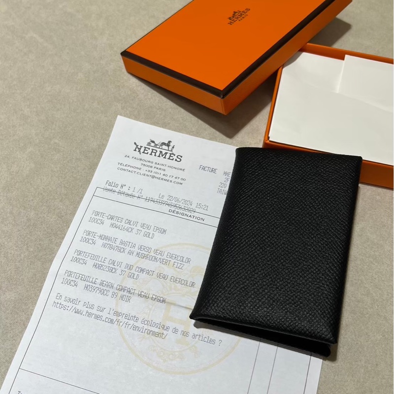 Hermès 愛馬仕 Calvi 卡夾錢包 經典黑色-4