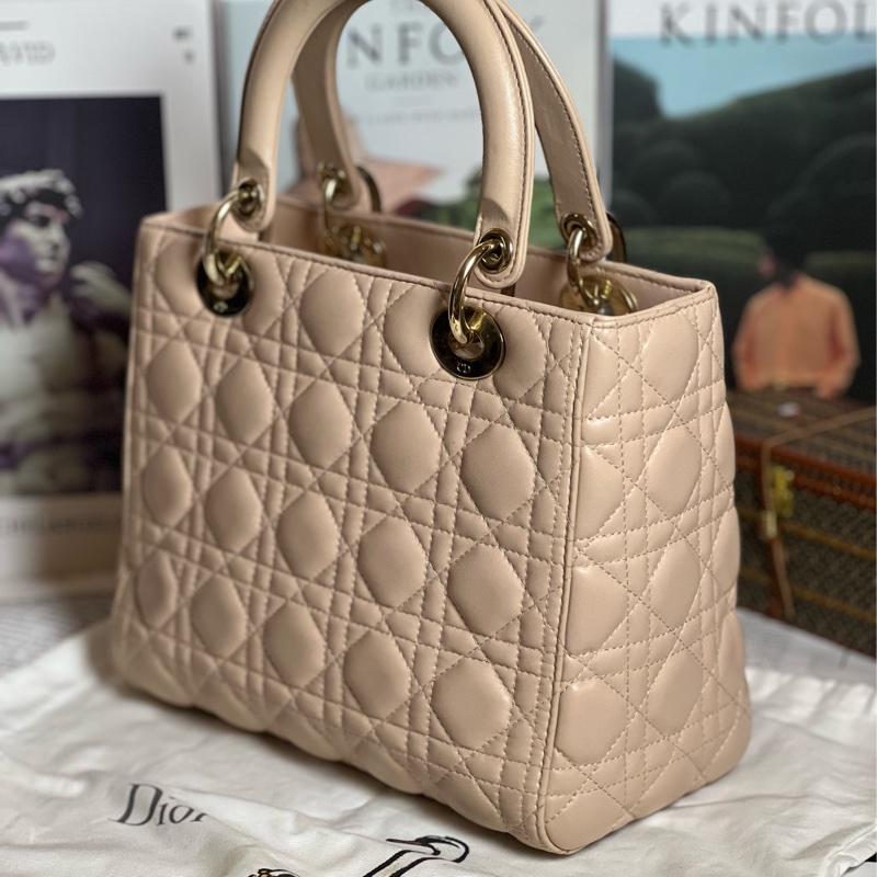 DIOR Lady Dior 五格黛妃包 裸粉色-2