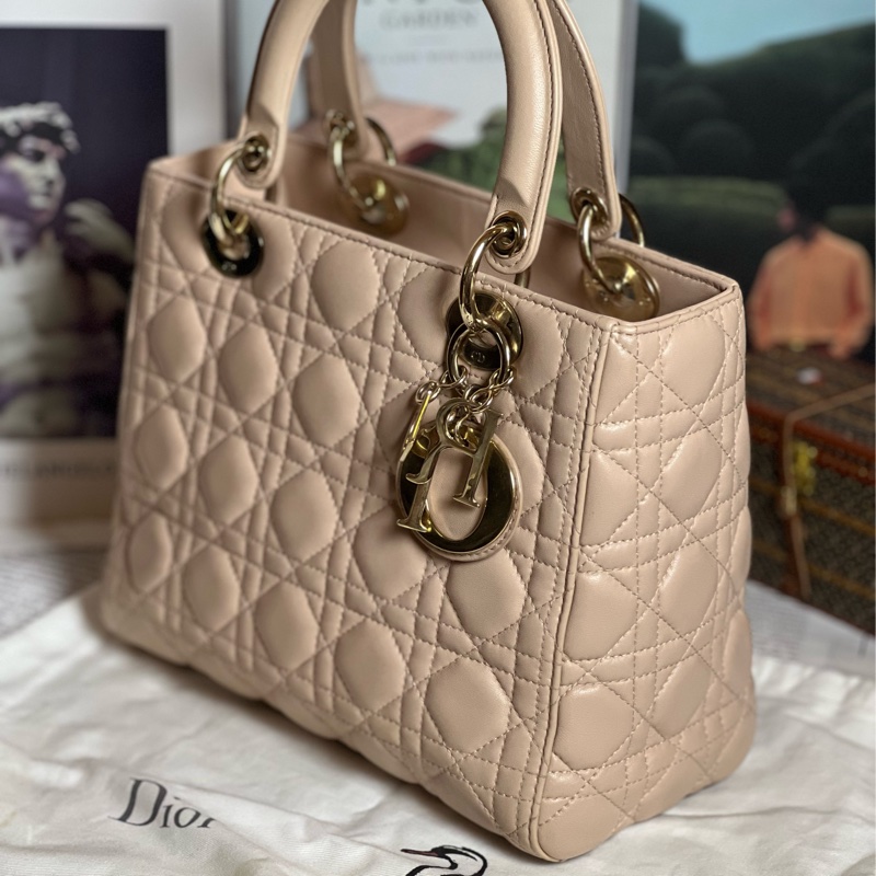 DIOR Lady Dior 五格黛妃包 裸粉色-3