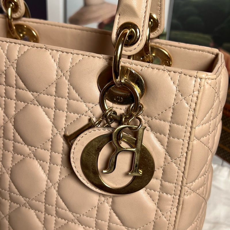 DIOR Lady Dior 五格黛妃包 裸粉色-10