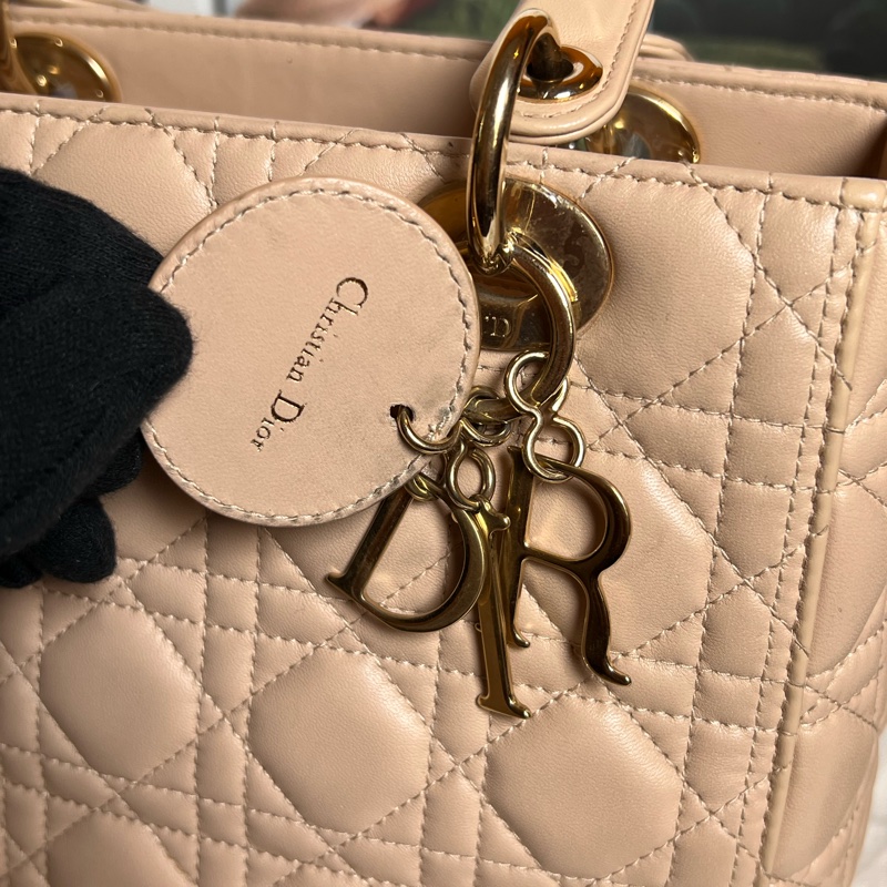 DIOR Lady Dior 五格黛妃包 裸粉色-11
