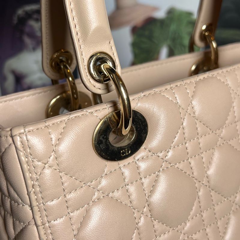 DIOR Lady Dior 五格黛妃包 裸粉色-12