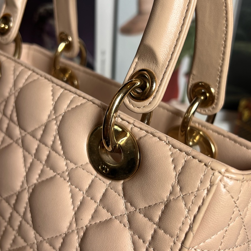 DIOR Lady Dior 五格黛妃包 裸粉色-14