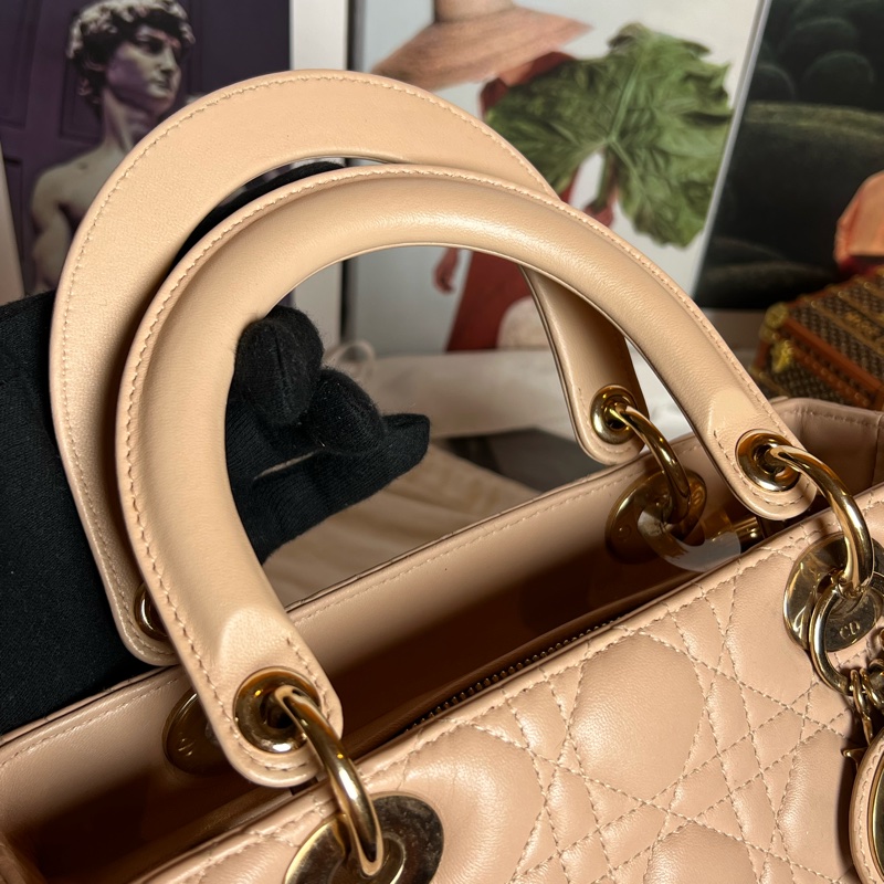 DIOR Lady Dior 五格黛妃包 裸粉色-16