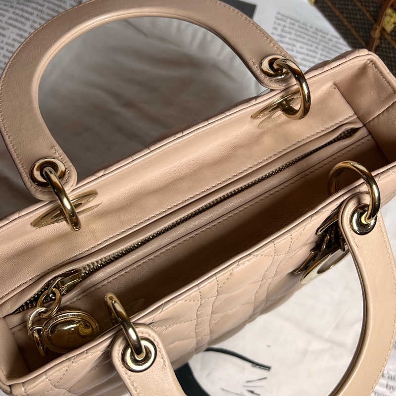 DIOR Lady Dior 五格黛妃包 裸粉色-18