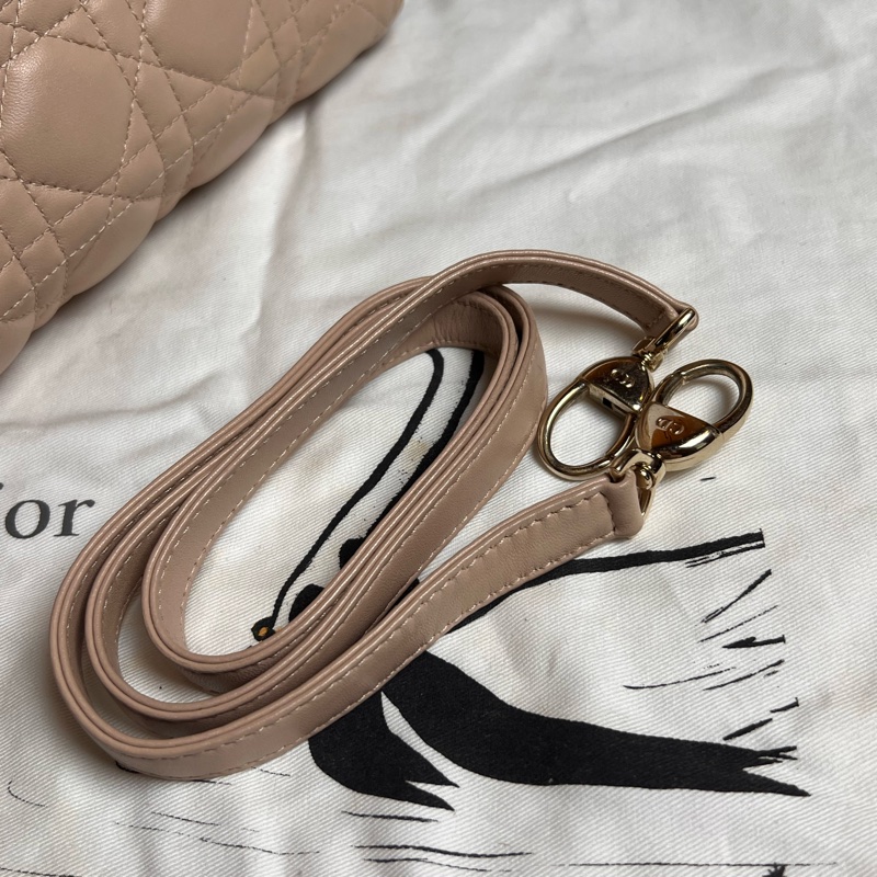 DIOR Lady Dior 五格黛妃包 裸粉色-26