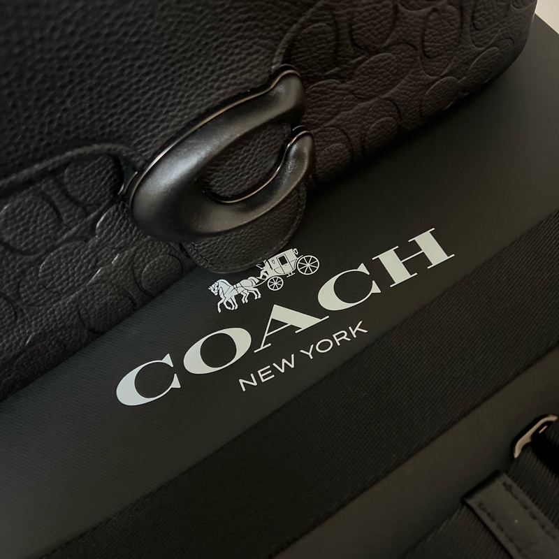 COACH 經 典SIGNATURE 皮革斜背手袋-16