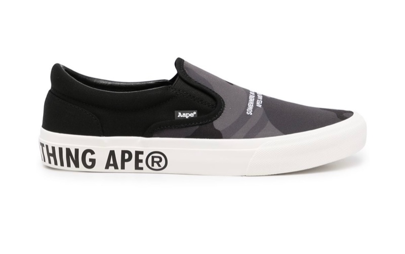 全新正品 AAPE by A Bathing Ape 平底鞋 帆布鞋 US5 綠迷彩-4