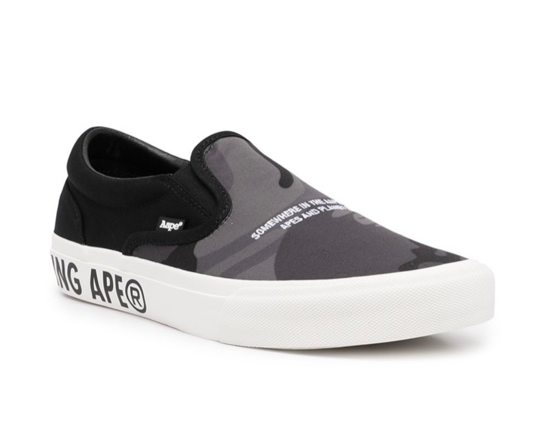 全新正品 AAPE by A Bathing Ape 平底鞋 帆布鞋 US5 綠迷彩-5