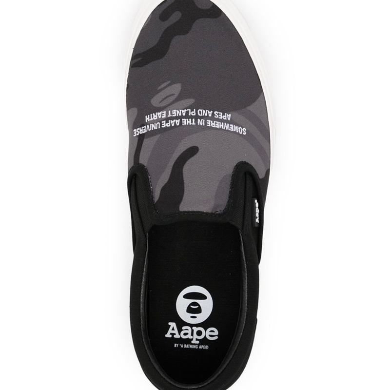 全新正品 AAPE by A Bathing Ape 平底鞋 帆布鞋 US5 綠迷彩-7