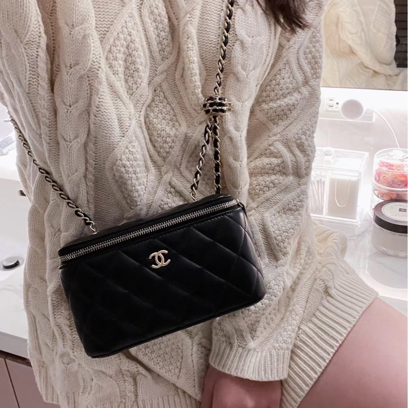 香奈兒 Chanel 22S核桃金球長盒子 化妝包 ⭕️⭕️近新⭕️⭕️-1