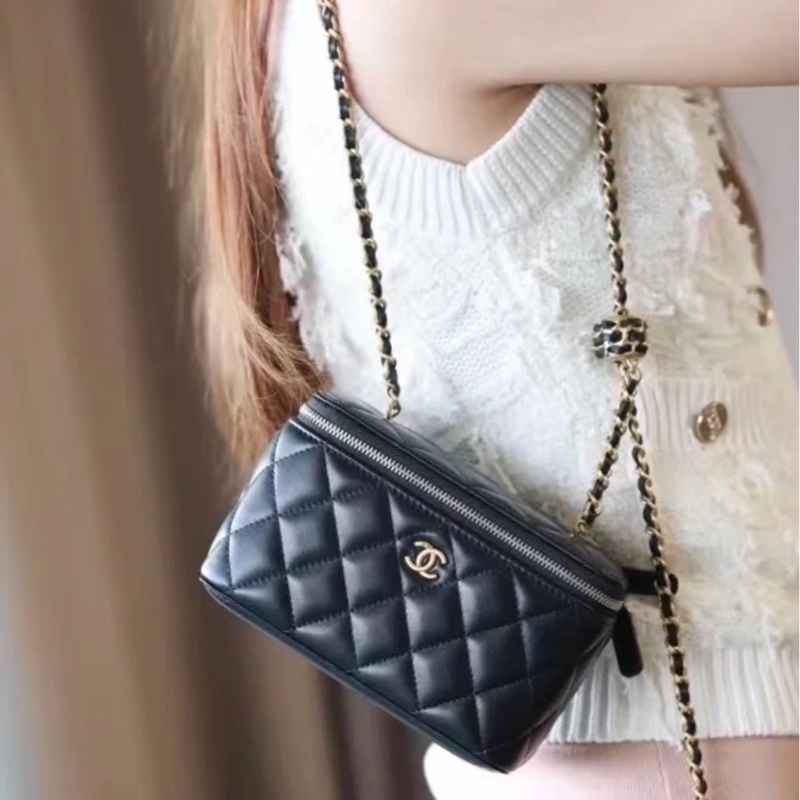 香奈兒 Chanel 22S核桃金球長盒子 化妝包 ⭕️⭕️近新⭕️⭕️-3