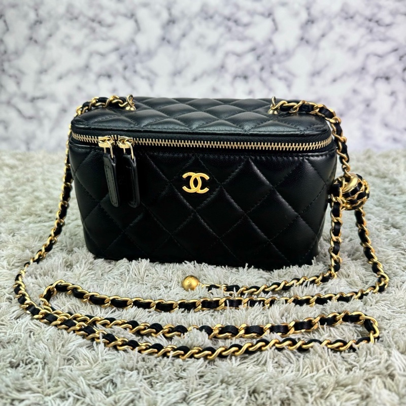 香奈兒 Chanel 22S核桃金球長盒子 化妝包 ⭕️⭕️近新⭕️⭕️-5