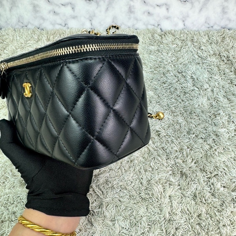 香奈兒 Chanel 22S核桃金球長盒子 化妝包 ⭕️⭕️近新⭕️⭕️-9