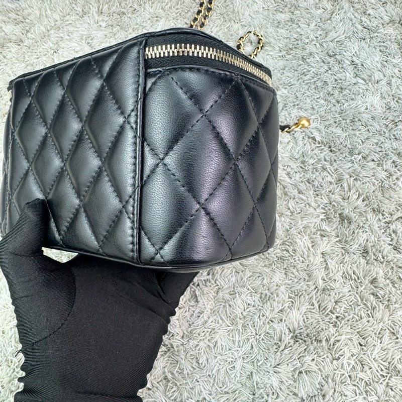 香奈兒 Chanel 22S核桃金球長盒子 化妝包 ⭕️⭕️近新⭕️⭕️-11