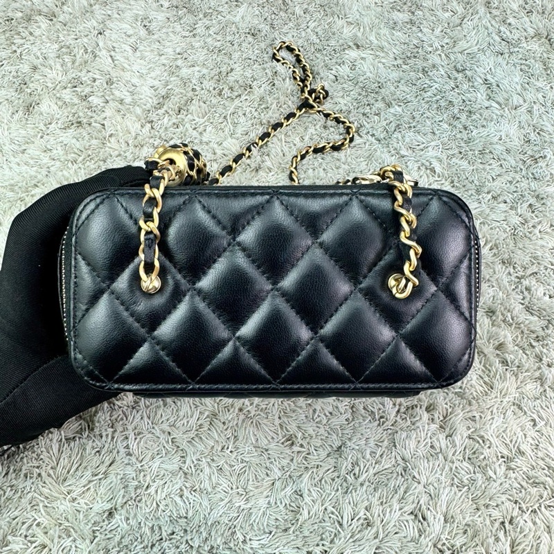 香奈兒 Chanel 22S核桃金球長盒子 化妝包 ⭕️⭕️近新⭕️⭕️-18