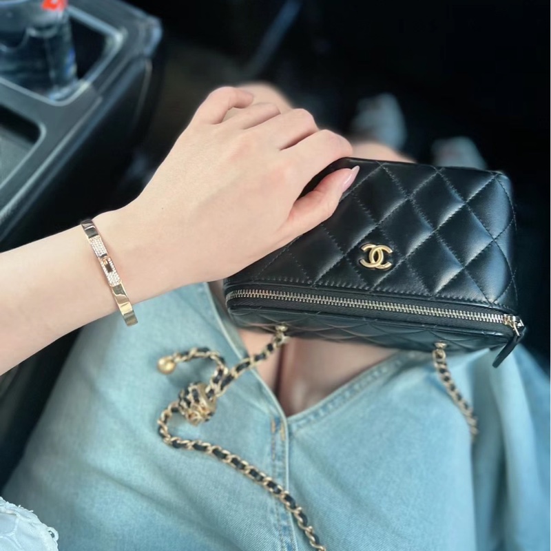 香奈兒 Chanel 22S核桃金球長盒子 化妝包 ⭕️⭕️近新⭕️⭕️-25