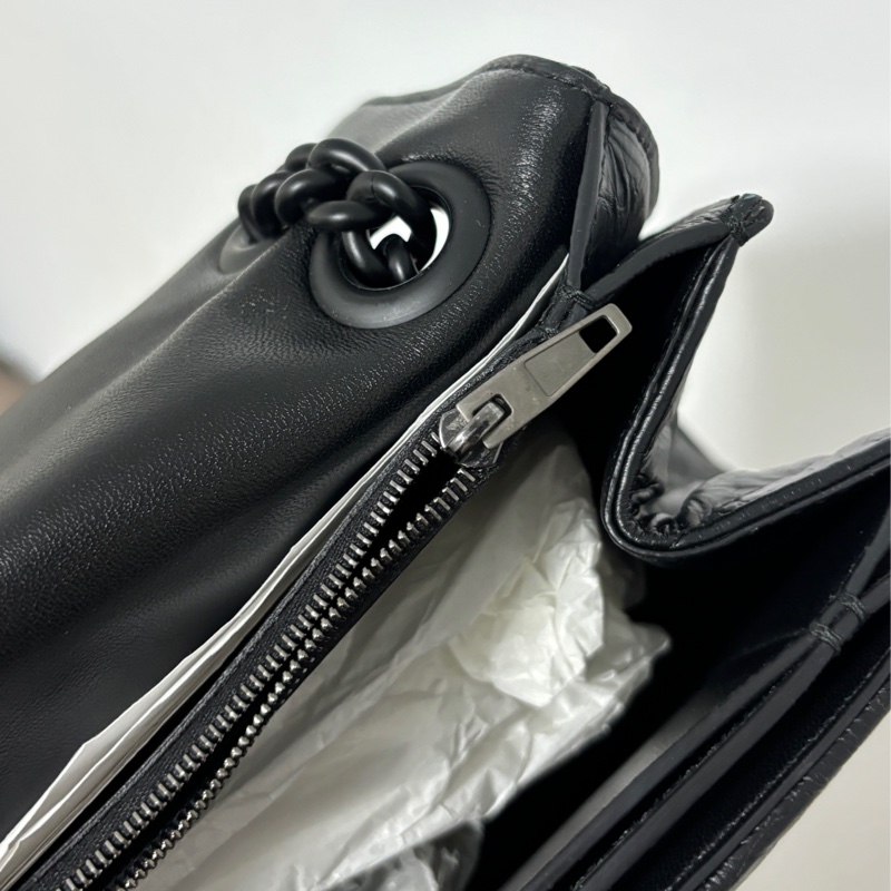 巴黎世家Balenciaga crush medium中款 全黑小牛皮 all black 沙漏 斜挎單肩包-14