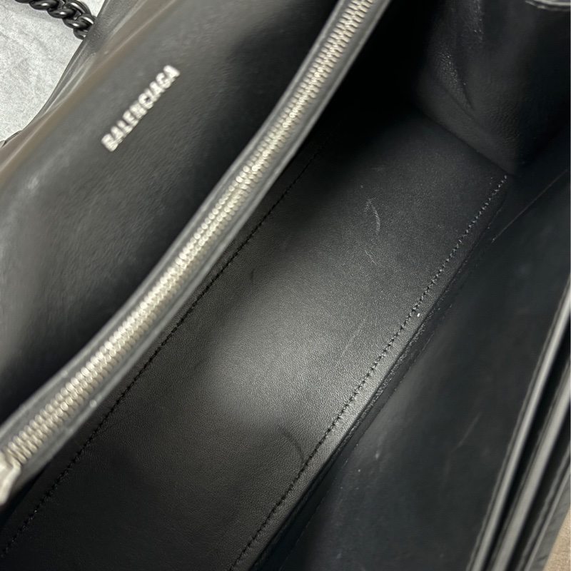 巴黎世家Balenciaga crush medium中款 全黑小牛皮 all black 沙漏 斜挎單肩包-19