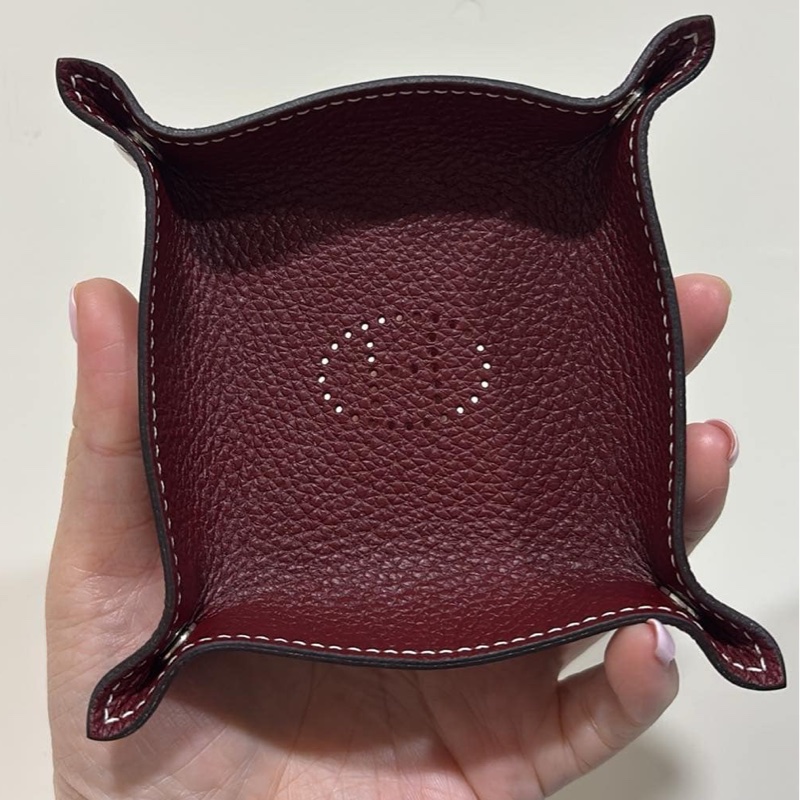 出清價8888 現貨商品 台灣購證 Hermes Mises et Relances H Evelyne迷你置物盤 黑色 經典牛皮首飾盤 迷你置物盤-7