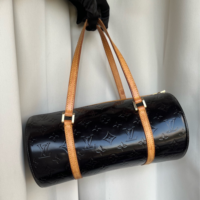 （福利品）LV 黑老花 圓筒包 手提包-0