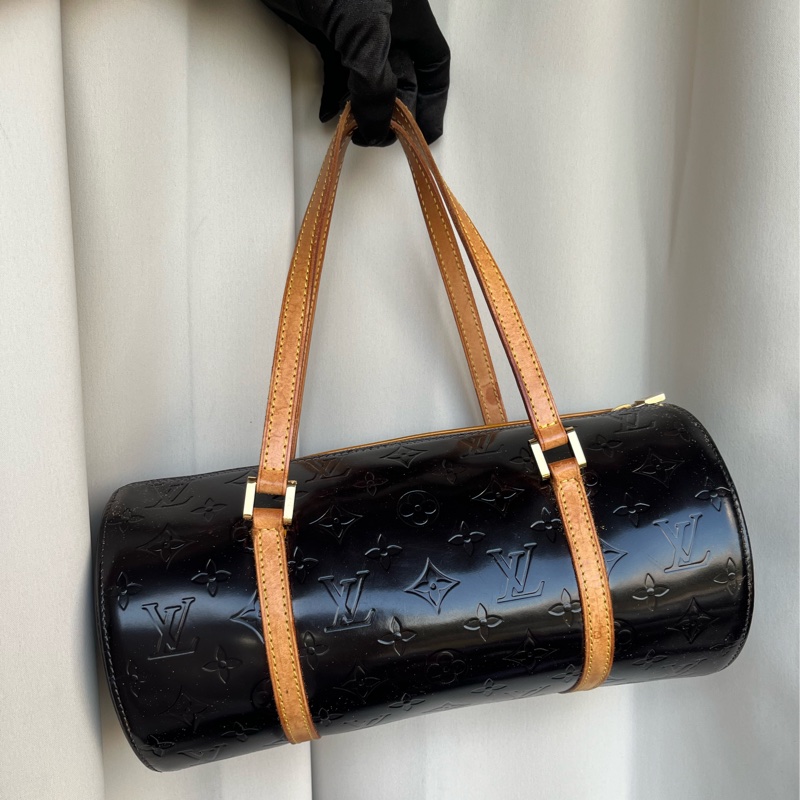 （福利品）LV 黑老花 圓筒包 手提包-1