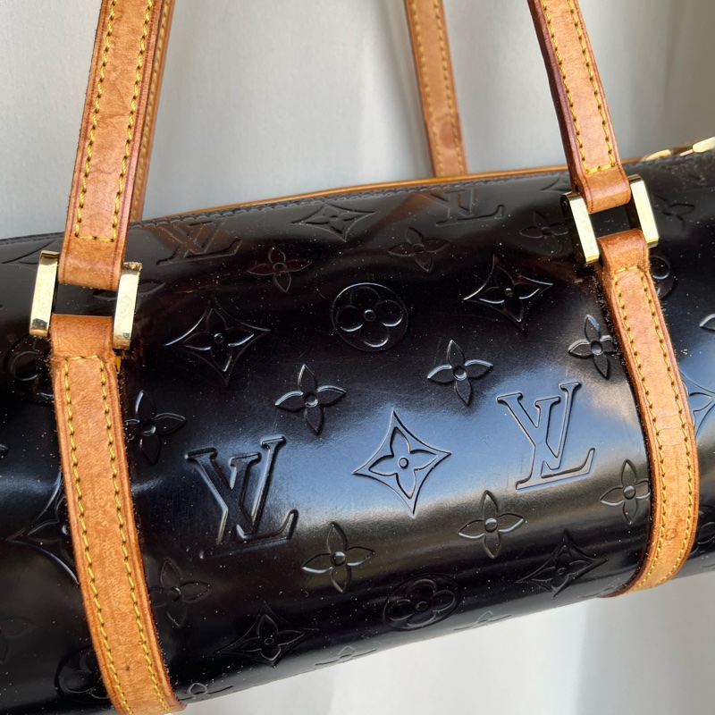 （福利品）LV 黑老花 圓筒包 手提包-2