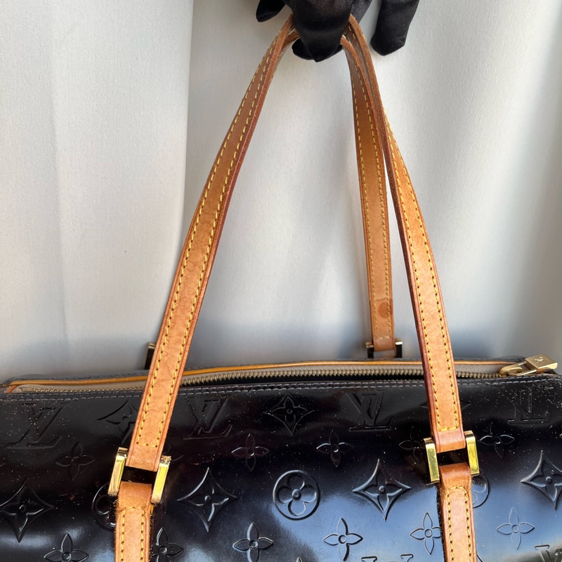 （福利品）LV 黑老花 圓筒包 手提包-3