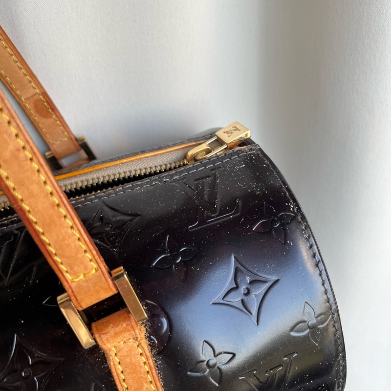 （福利品）LV 黑老花 圓筒包 手提包-4