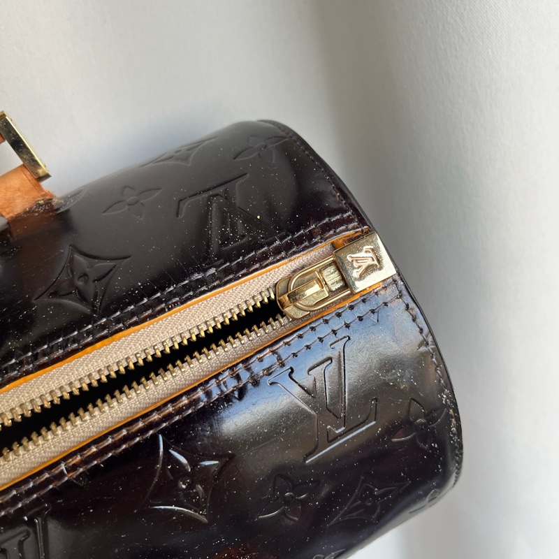 （福利品）LV 黑老花 圓筒包 手提包-5