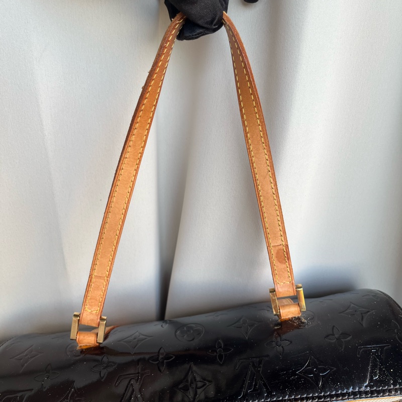 （福利品）LV 黑老花 圓筒包 手提包-6