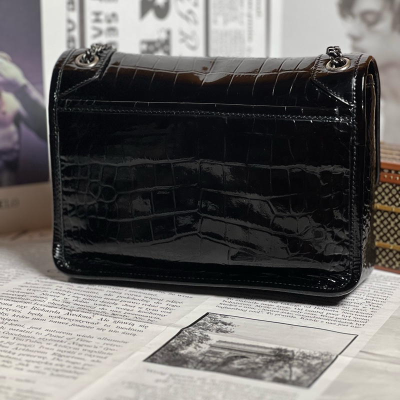 ysl baby niki 亮黑鱷魚紋 《台灣購證》-2