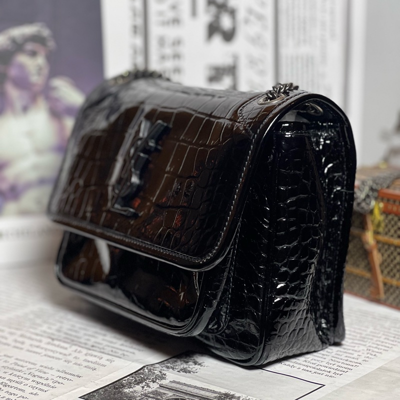 ysl baby niki 亮黑鱷魚紋 《台灣購證》-3