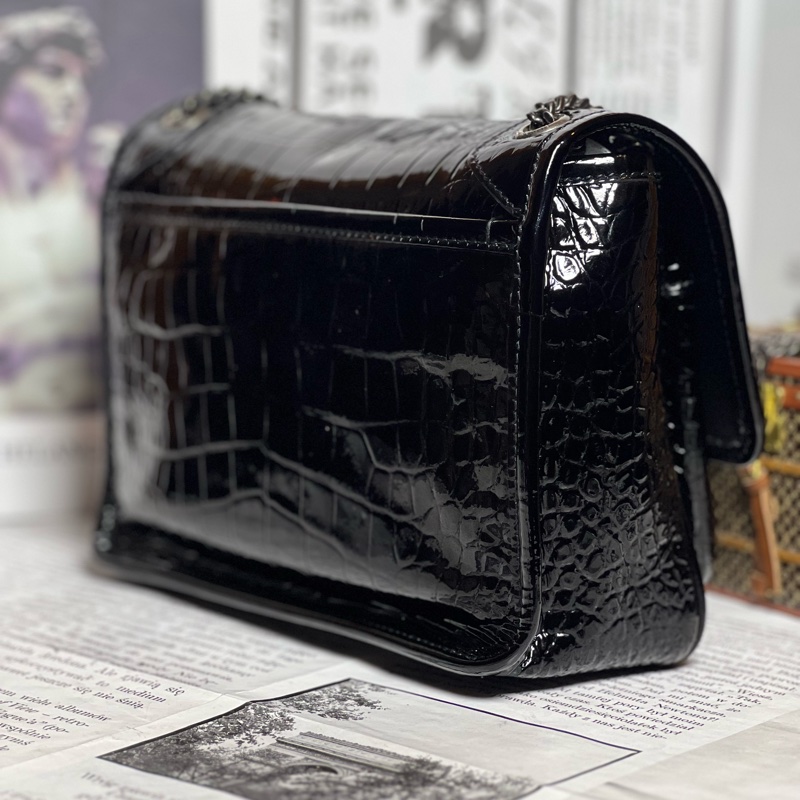 ysl baby niki 亮黑鱷魚紋 《台灣購證》-4