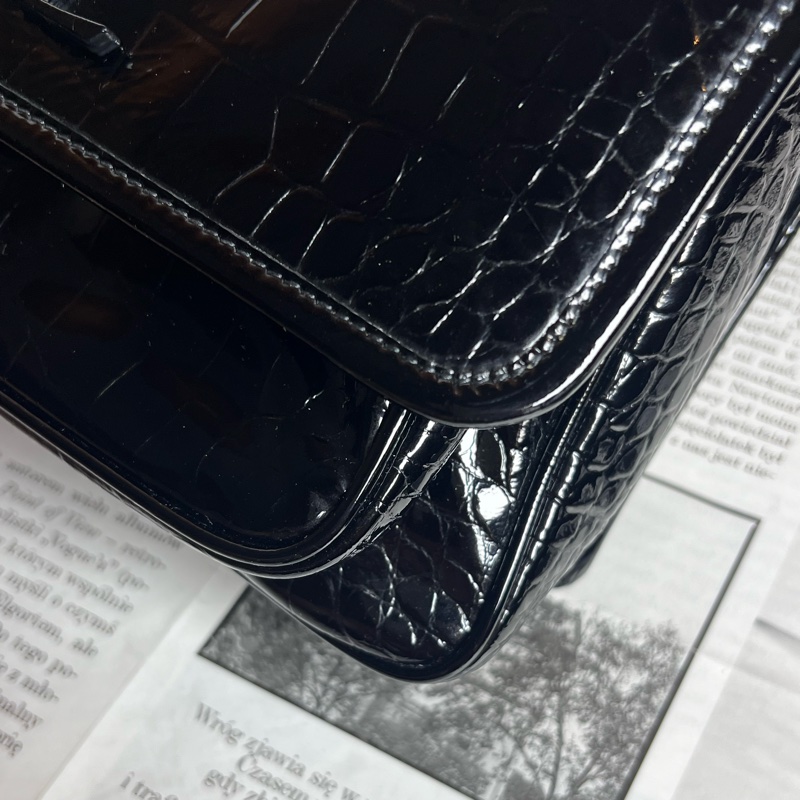 ysl baby niki 亮黑鱷魚紋 《台灣購證》-6