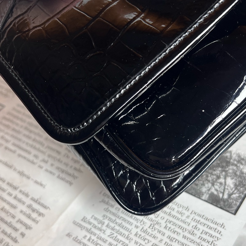 ysl baby niki 亮黑鱷魚紋 《台灣購證》-7